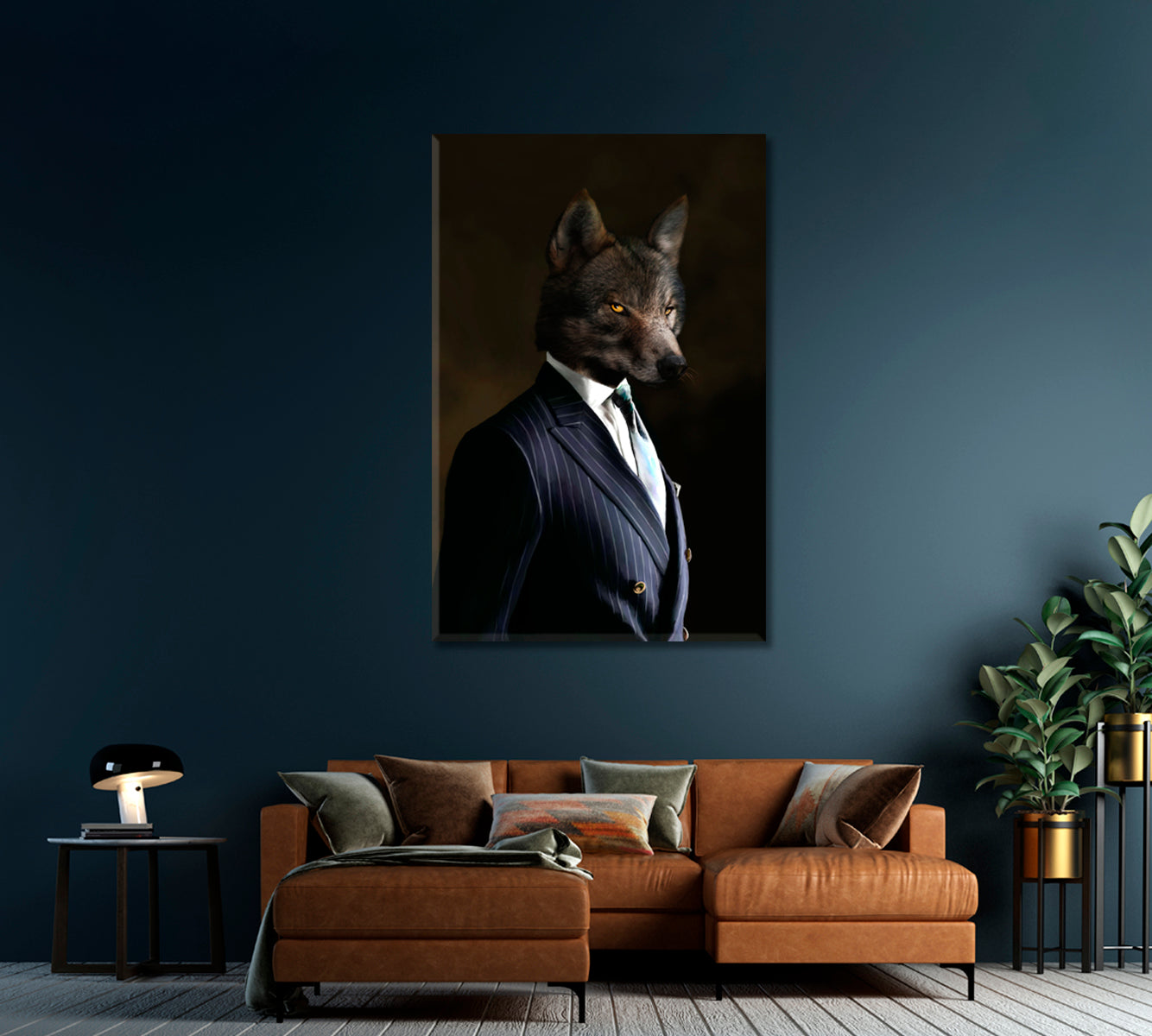 Wolf Businessman Canvas Print-Canvas Print-CetArt-1 panel-16x24 inches-CetArt