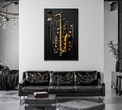 Tenor Saxophone Canvas Print-Canvas Print-CetArt-1 panel-16x24 inches-CetArt