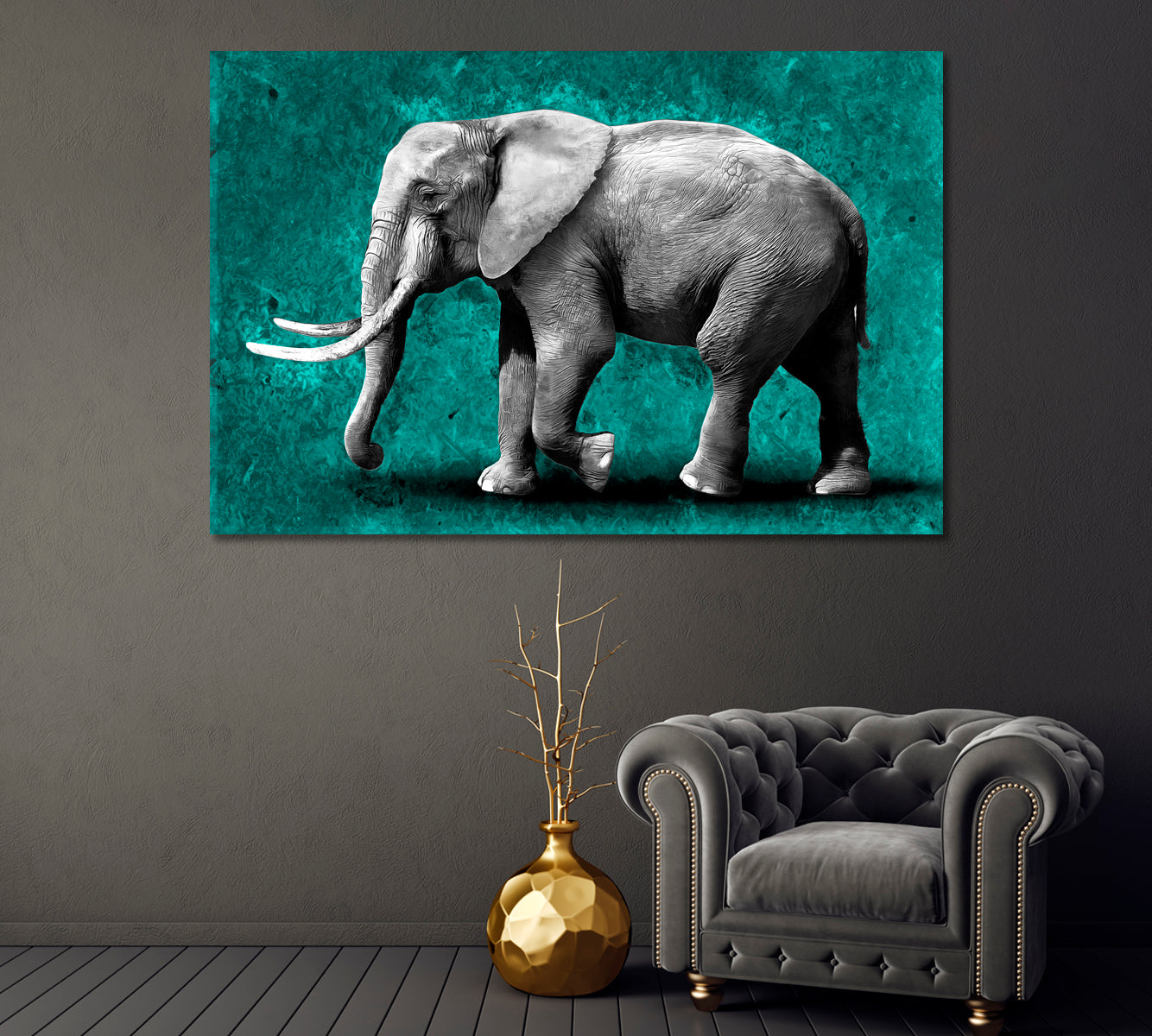 Abstract Elephant Canvas Print-Canvas Print-CetArt-1 Panel-24x16 inches-CetArt