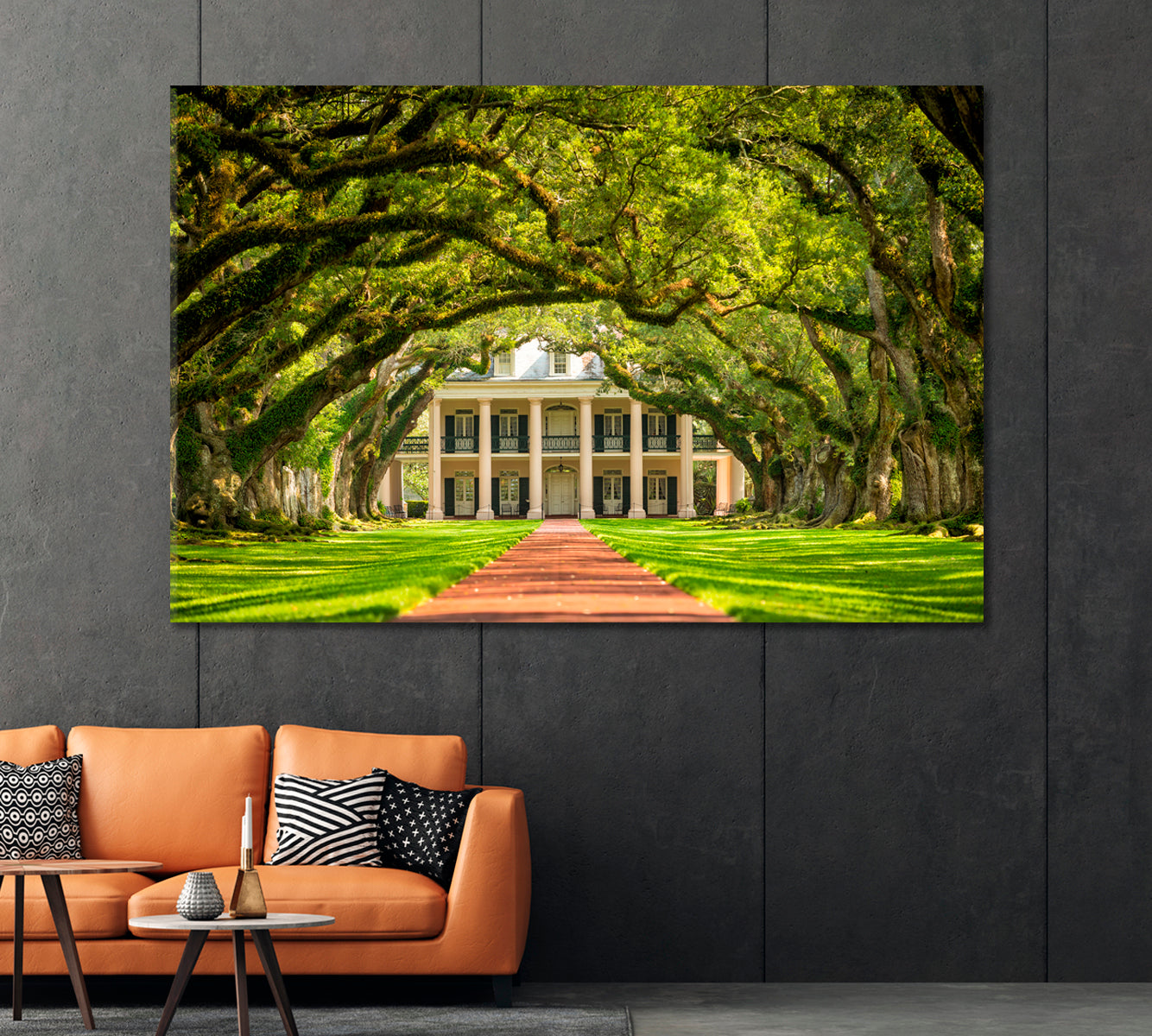 Oak Alley Plantation Louisiana Canvas Print-Canvas Print-CetArt-1 Panel-24x16 inches-CetArt