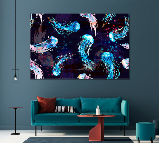 Beautiful Jellyfish Canvas Print-Canvas Print-CetArt-1 Panel-24x16 inches-CetArt