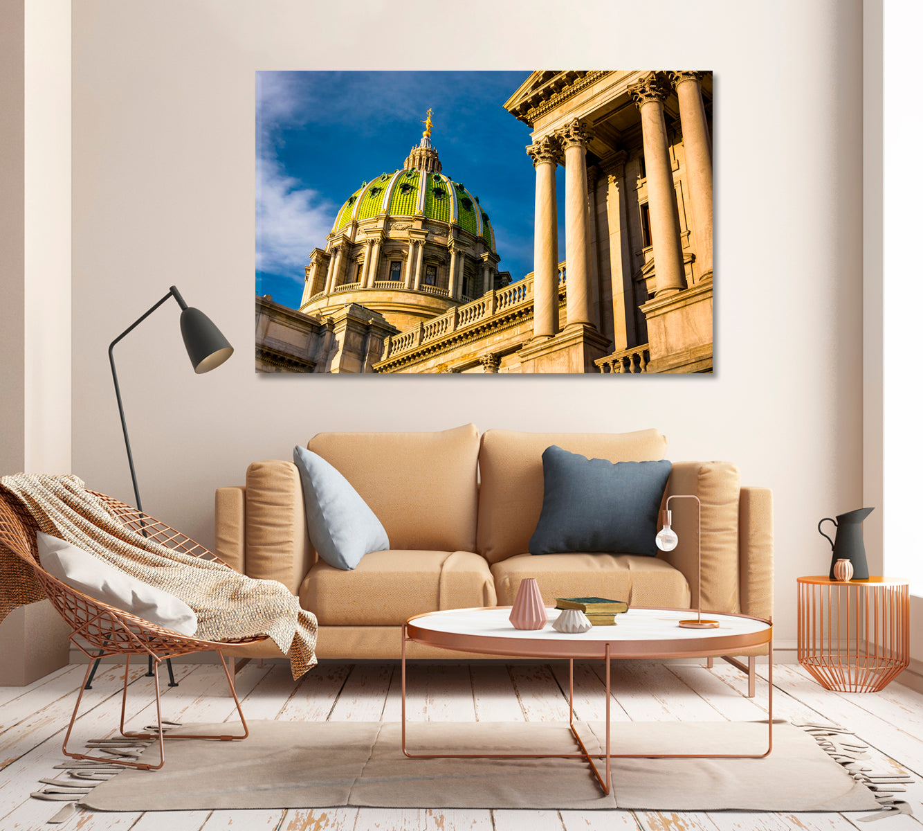 Pennsylvania State Capitol Harrisburg Canvas Print-Canvas Print-CetArt-1 Panel-24x16 inches-CetArt