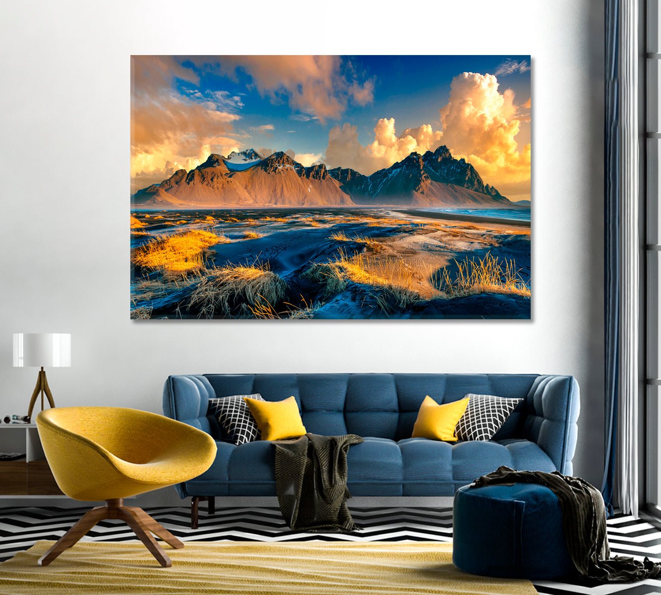 Mount Vestrahorn in Stokksnes Iceland Canvas Print-Canvas Print-CetArt-1 Panel-24x16 inches-CetArt