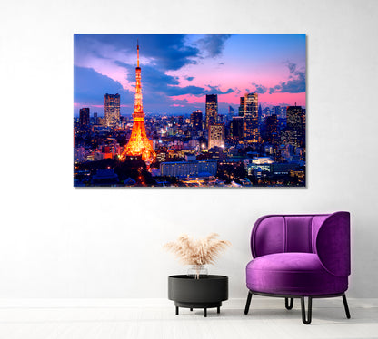 Tokyo Tower Japan Canvas Print-Canvas Print-CetArt-1 Panel-24x16 inches-CetArt