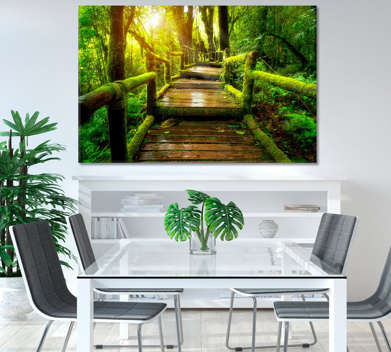 Old Wooden Bridge in Doi Inthanon National Park Thailand Canvas Print-Canvas Print-CetArt-1 Panel-24x16 inches-CetArt