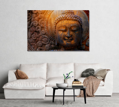 Bronze Buddha Statue Canvas Print-Canvas Print-CetArt-1 Panel-24x16 inches-CetArt