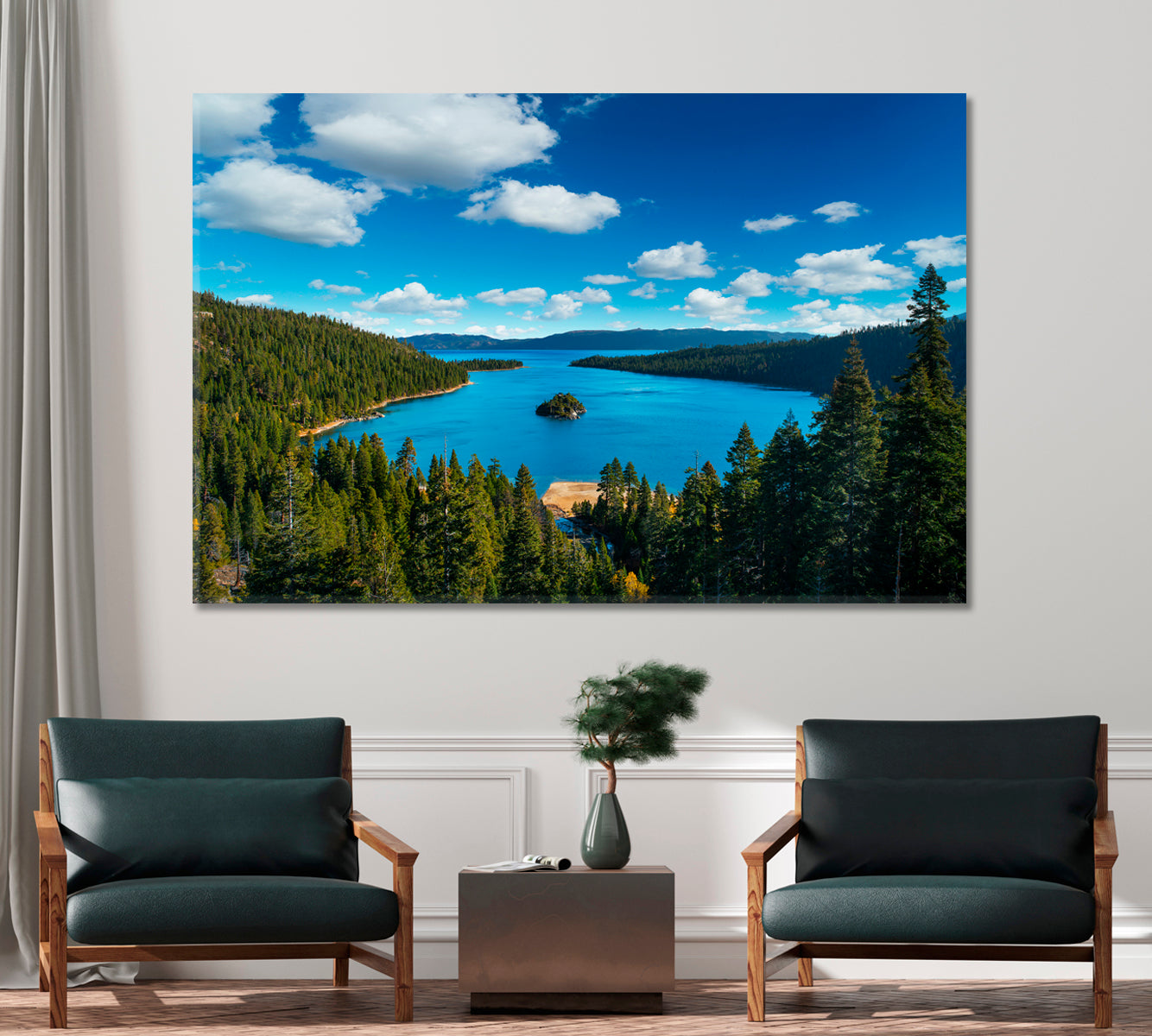 Lake Tahoe in Famous California Mountains USA Canvas Print-Canvas Print-CetArt-1 Panel-24x16 inches-CetArt