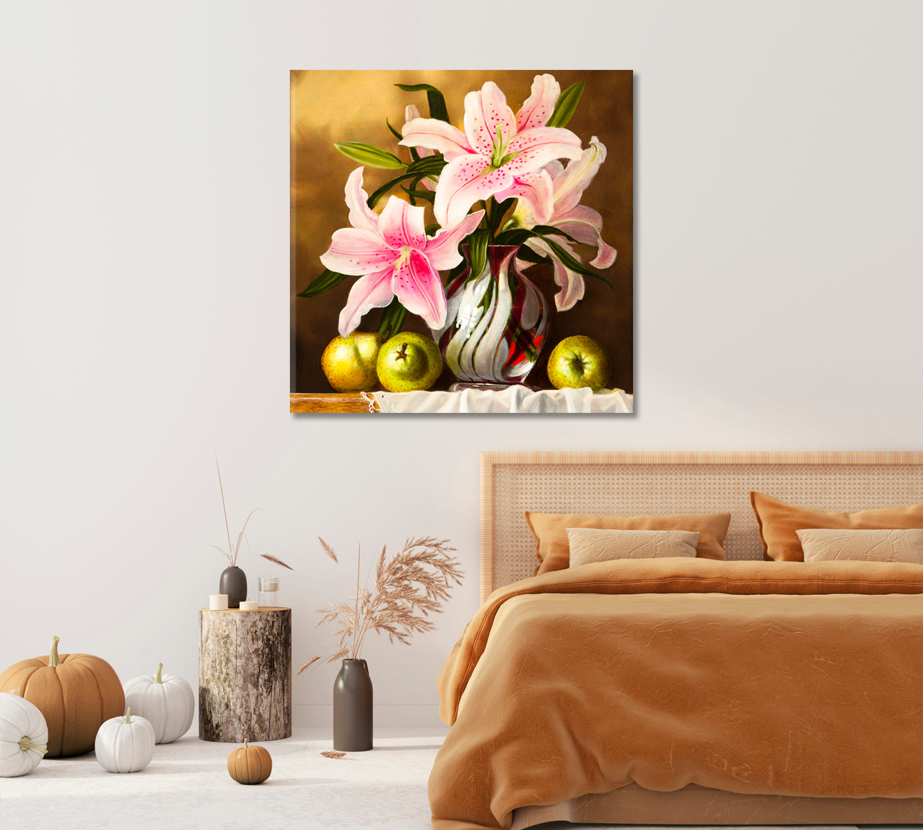 Still Life Lilies Flowers Canvas Print-Canvas Print-CetArt-1 panel-12x12 inches-CetArt