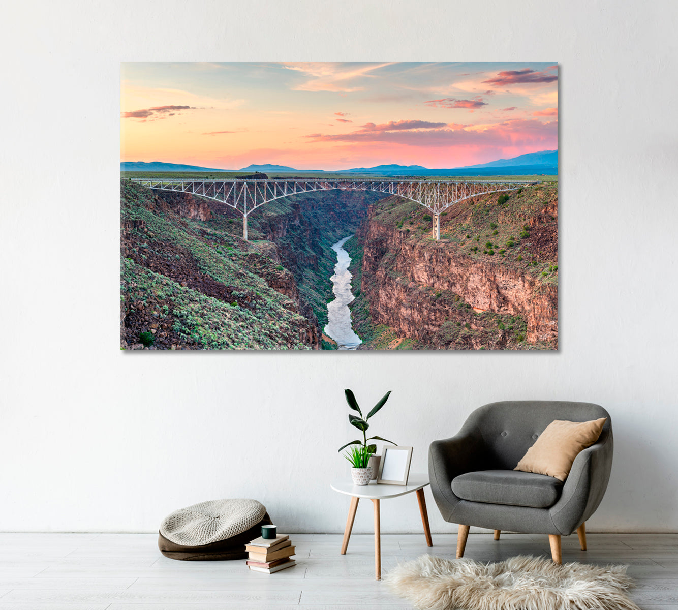 Rio Grande Gorge Bridge New Mexico USA Canvas Print-Canvas Print-CetArt-1 Panel-24x16 inches-CetArt