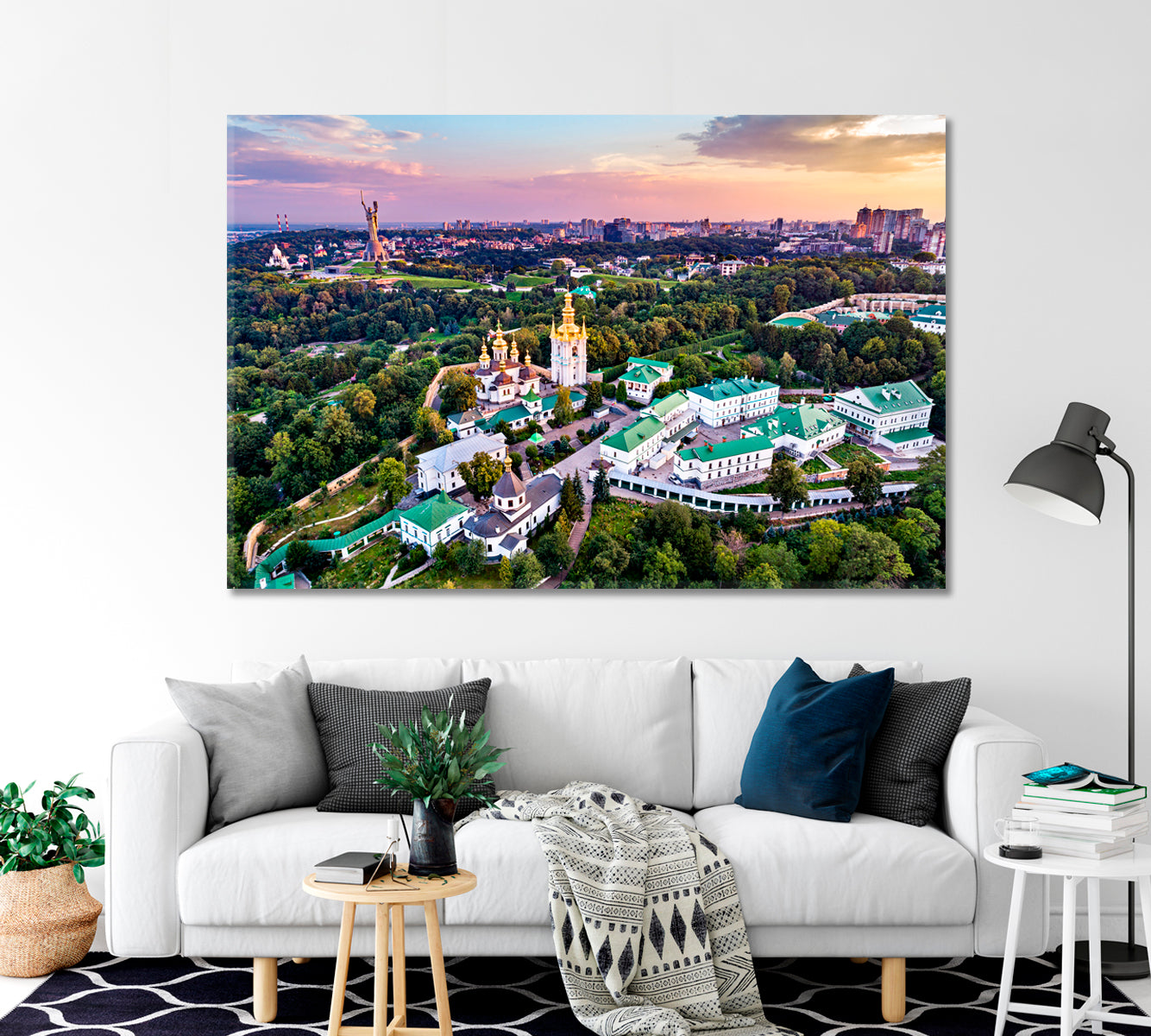 Kiev Pechersk Lavra and the Motherland Monument Kiev Ukraine Canvas Print-Canvas Print-CetArt-1 Panel-24x16 inches-CetArt