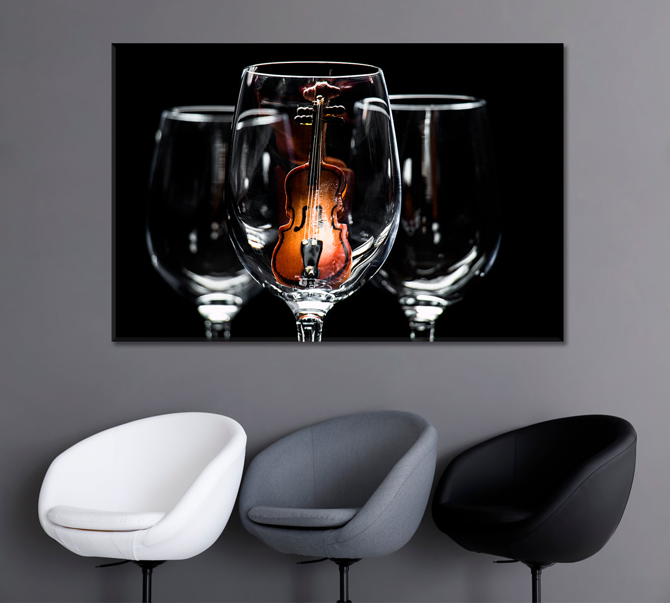 Miniature Violin in Glass Canvas Print-Canvas Print-CetArt-1 Panel-24x16 inches-CetArt