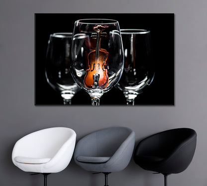 Miniature Violin in Glass Canvas Print-Canvas Print-CetArt-1 Panel-24x16 inches-CetArt