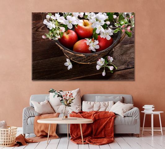 Ripe Red Apples Canvas Print-Canvas Print-CetArt-1 Panel-24x16 inches-CetArt