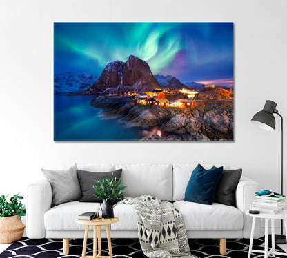 Northern Lights the Lofoten Islands Norway Canvas Print-Canvas Print-CetArt-1 Panel-24x16 inches-CetArt