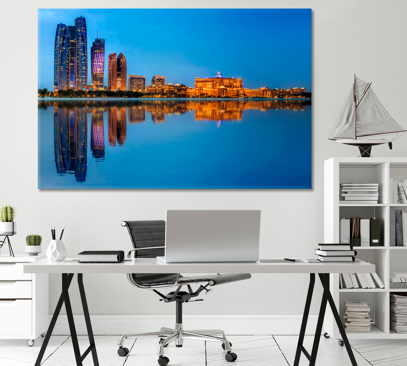 Abu Dhabi Skyline at Sunset UAE Canvas Print-Canvas Print-CetArt-1 Panel-24x16 inches-CetArt