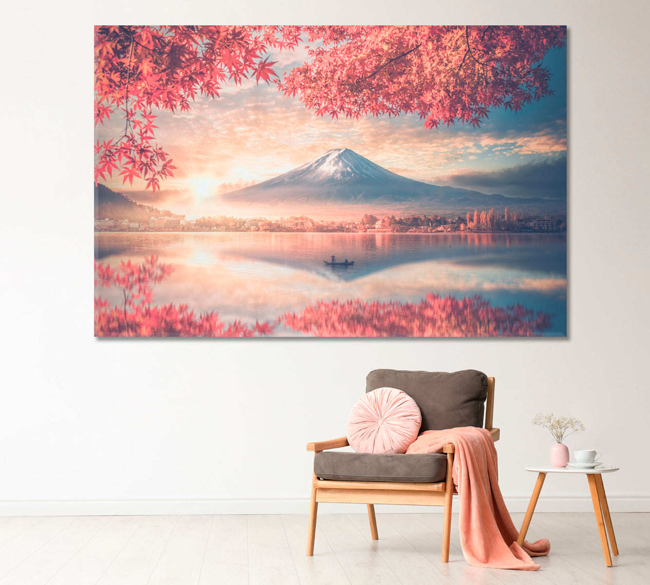 Mount Fuji at Colorful Autumn Japan Canvas Print-Canvas Print-CetArt-1 Panel-24x16 inches-CetArt