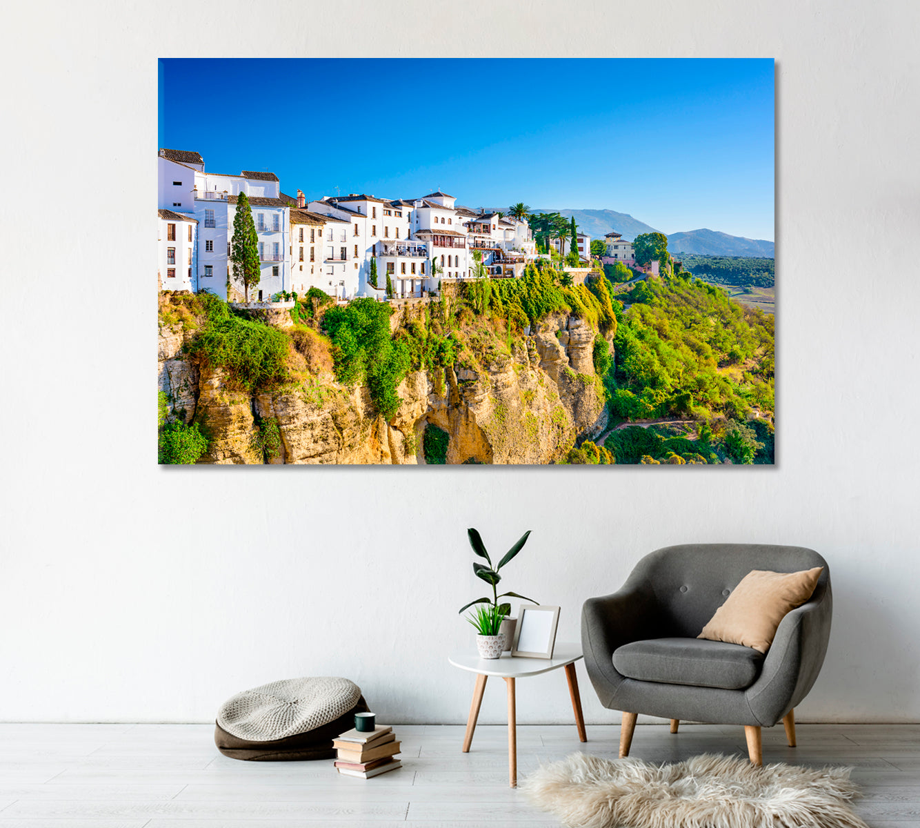 Old Town of Ronda in Tajo Gorge Spain Canvas Print-Canvas Print-CetArt-1 Panel-24x16 inches-CetArt