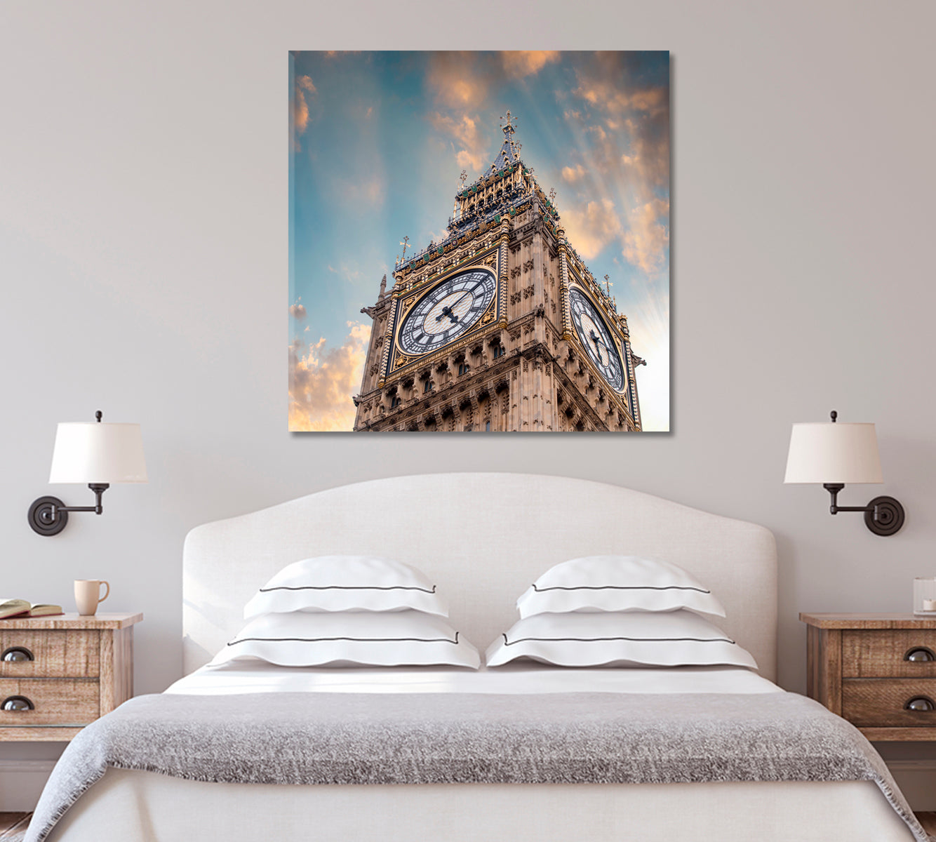 Big Ben Clock Tower London UK Canvas Print-Canvas Print-CetArt-1 panel-12x12 inches-CetArt