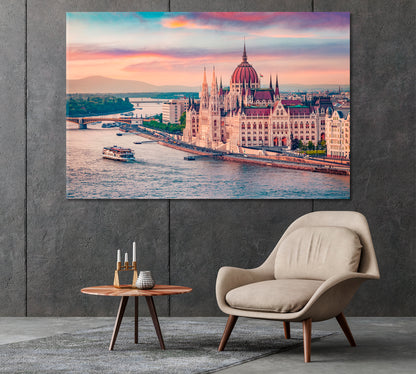 Hungarian Parliament Building in Budapest Canvas Print-Canvas Print-CetArt-1 Panel-24x16 inches-CetArt