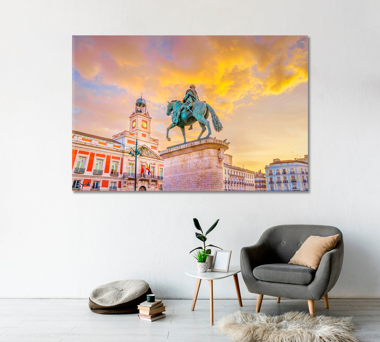 Puerta Del Sol Madrid Spain Canvas Print-Canvas Print-CetArt-1 Panel-24x16 inches-CetArt