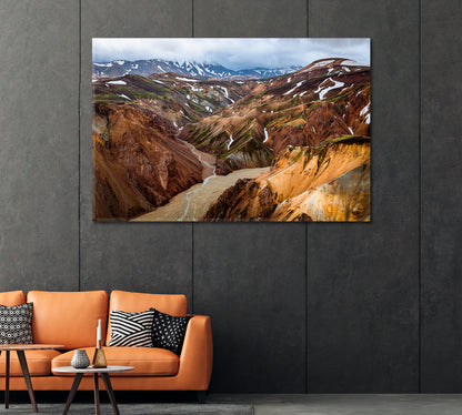 Landmannalaugar Volcanic Hills Iceland Canvas Print-Canvas Print-CetArt-1 Panel-24x16 inches-CetArt