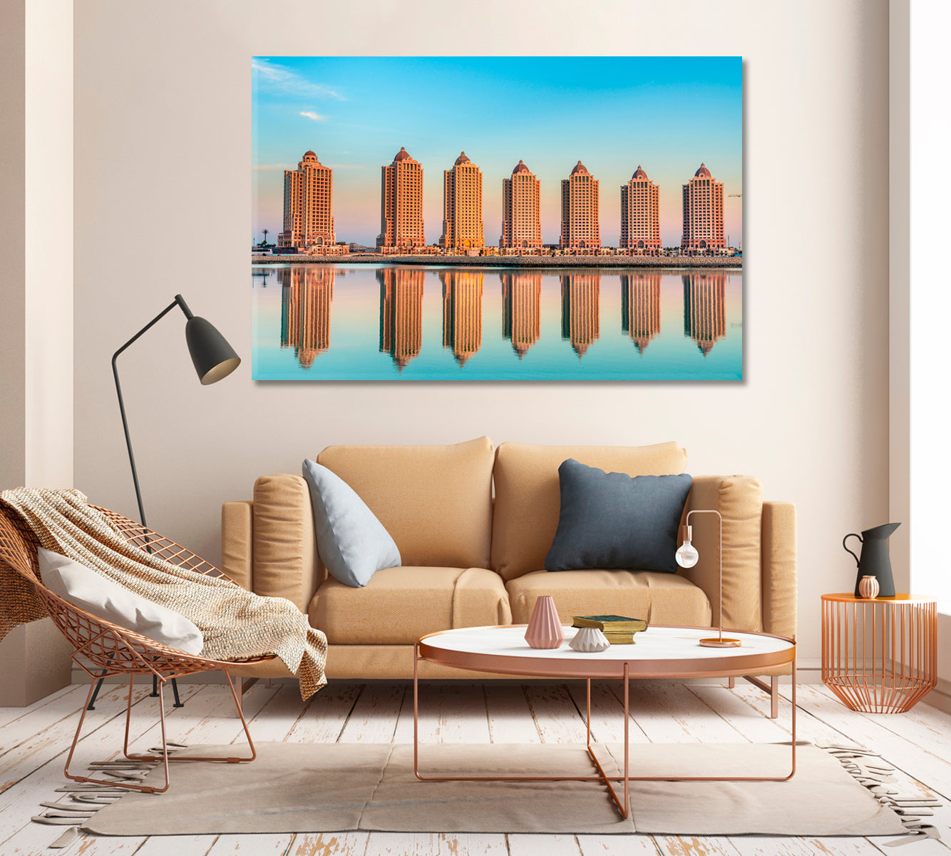 Residential Buildings on Pearl Doha Qatar Canvas Print-Canvas Print-CetArt-1 Panel-24x16 inches-CetArt