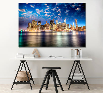 Spectacular Sunset View Manhattan New York Canvas Print-Canvas Print-CetArt-1 Panel-24x16 inches-CetArt