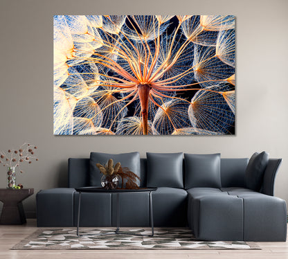 Dandelion Flower Close Up Canvas Print-Canvas Print-CetArt-1 Panel-24x16 inches-CetArt