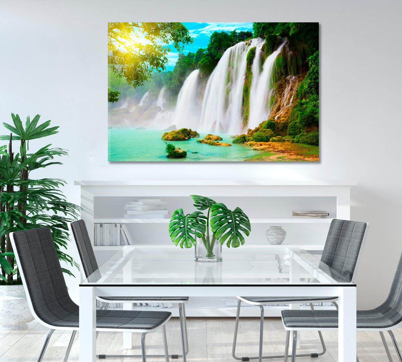 Ban Gioc Detian Waterfall Asia Canvas Print-Canvas Print-CetArt-1 Panel-24x16 inches-CetArt