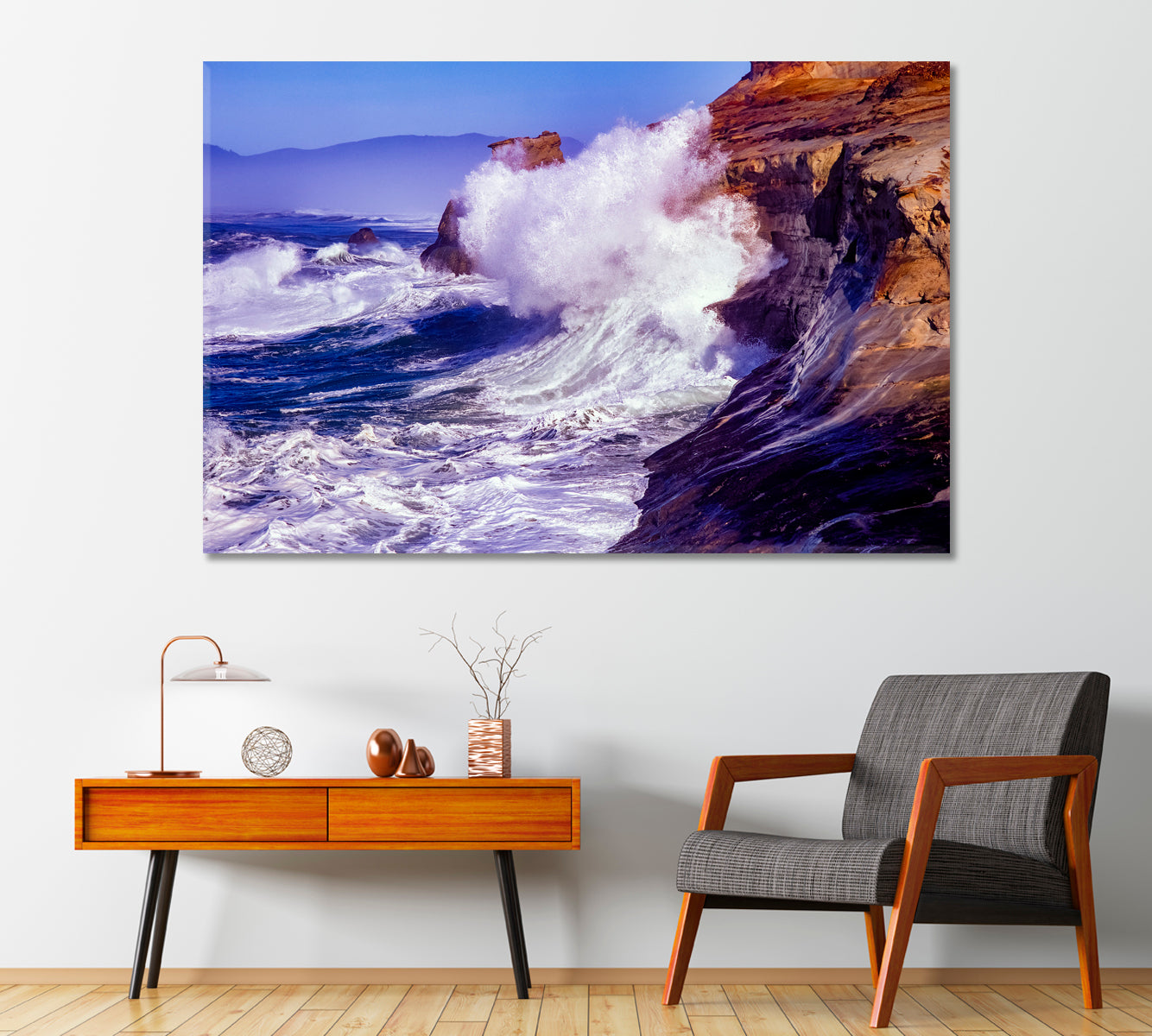 Huge Wave Crashes Canvas Print-Canvas Print-CetArt-1 Panel-24x16 inches-CetArt