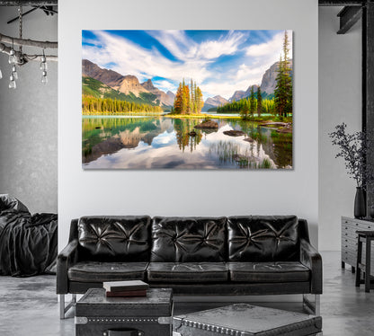 Spirit Island Maligne Lake Jasper National Park Canada Canvas Print-Canvas Print-CetArt-1 Panel-24x16 inches-CetArt