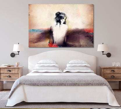 Abstract Woman Body Silhouette Canvas Print-Canvas Print-CetArt-1 Panel-24x16 inches-CetArt