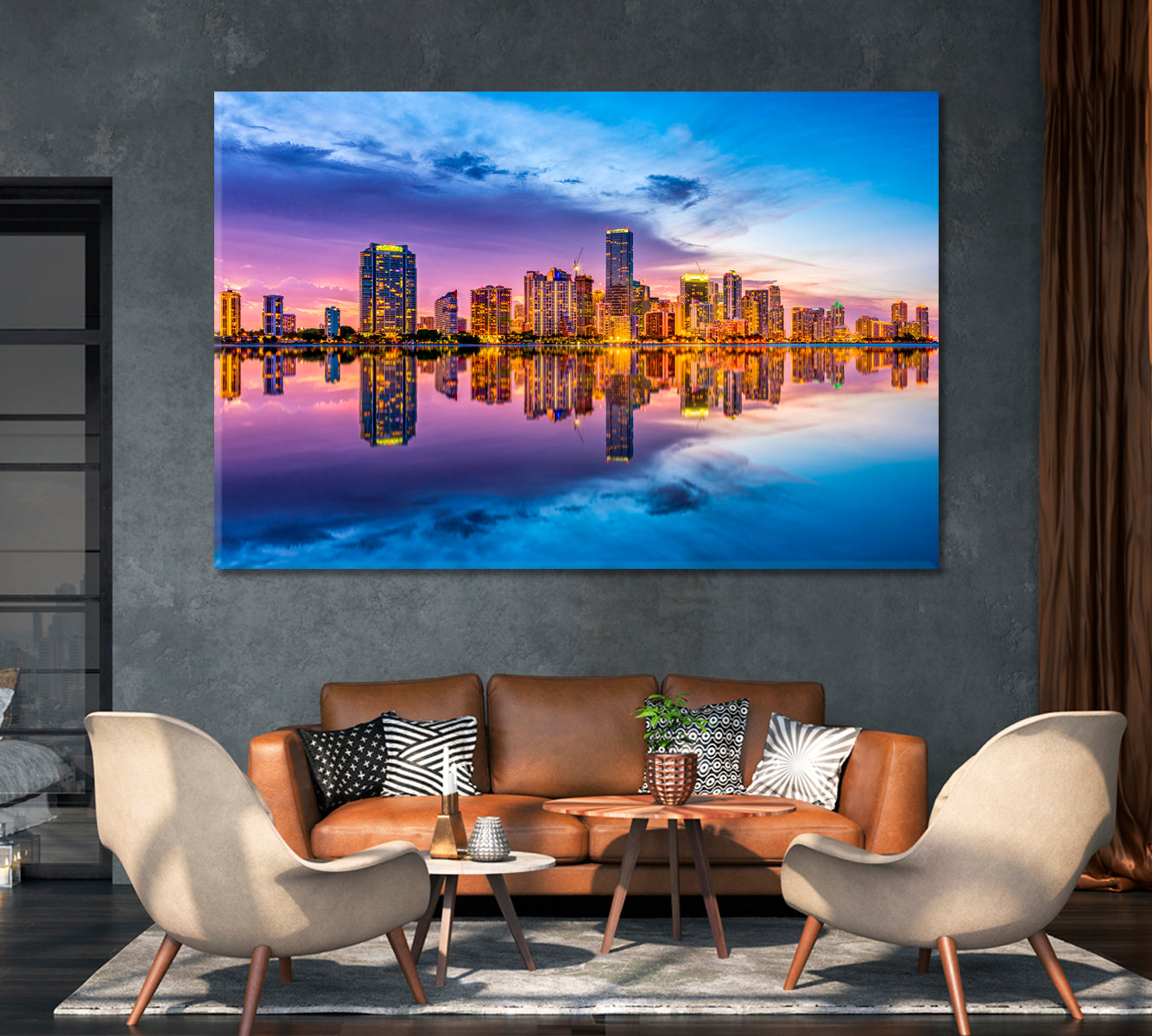 Downtown Miami United States Canvas Print-Canvas Print-CetArt-1 Panel-24x16 inches-CetArt