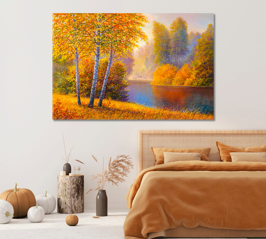 Bright Colorful Autumn Forest Canvas Print-Canvas Print-CetArt-1 Panel-24x16 inches-CetArt