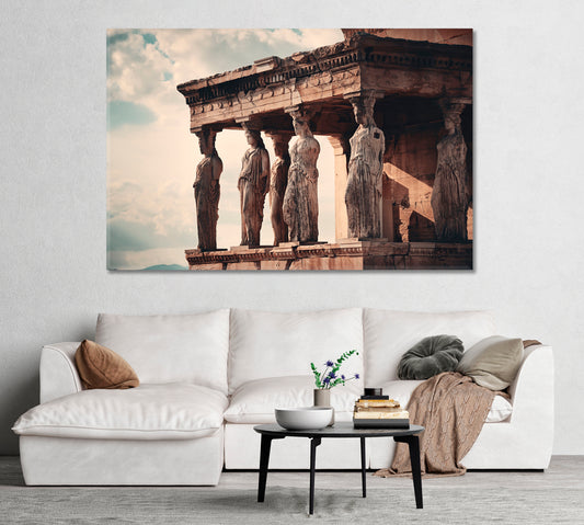 Erechtheion Temple in Acropolis in Athens Greece Canvas Print-Canvas Print-CetArt-1 Panel-24x16 inches-CetArt