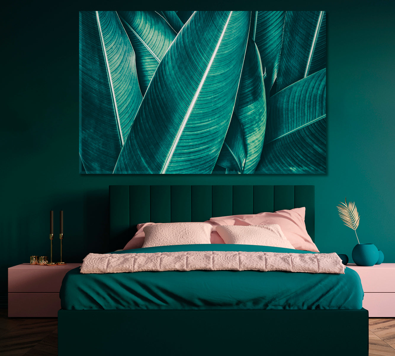 Large Tropical Leaves Canvas Print-Canvas Print-CetArt-1 Panel-24x16 inches-CetArt