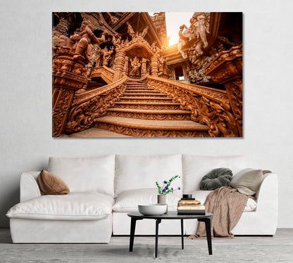 Temple of Truth in Naklua Pattaya Canvas Print-Canvas Print-CetArt-1 Panel-24x16 inches-CetArt