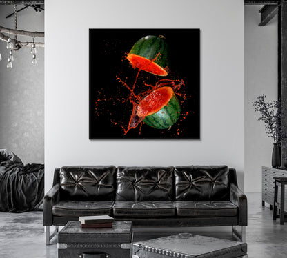 Watermelon Juice Splash Canvas Print-Canvas Print-CetArt-1 panel-12x12 inches-CetArt