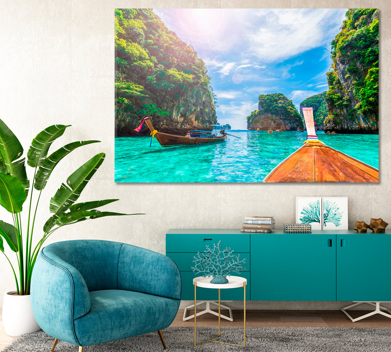 View of Loh Samah Bay Phi Phi Island Thailand Canvas Print-Canvas Print-CetArt-1 Panel-24x16 inches-CetArt