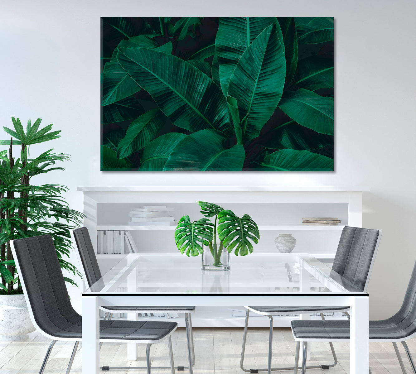 Abstract Tropical Banana Leaf Canvas Print-Canvas Print-CetArt-1 Panel-24x16 inches-CetArt