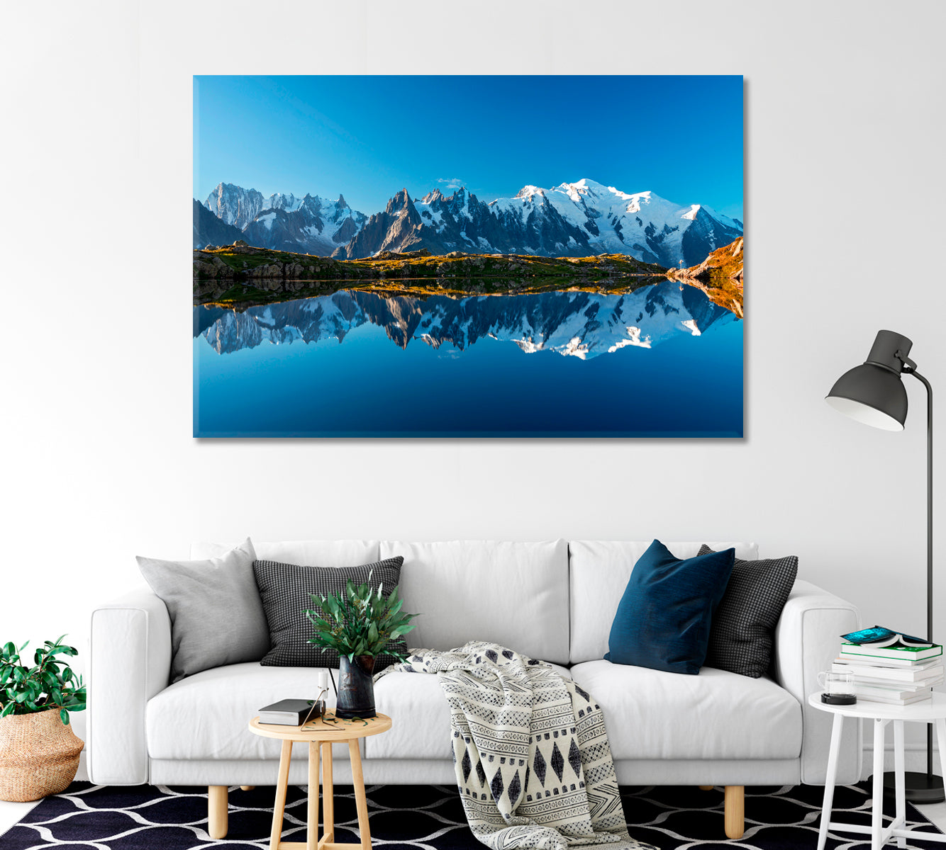 Mont Blanc Reflection in Lac Blanc Lake France Canvas Print-Canvas Print-CetArt-1 Panel-24x16 inches-CetArt