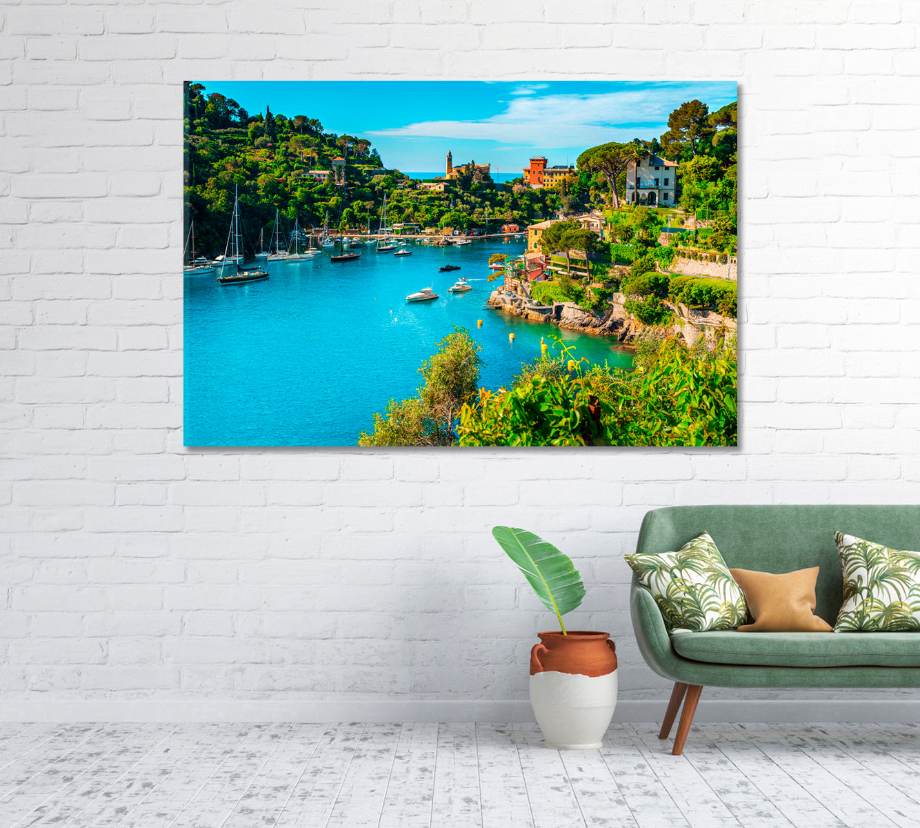 Cove in Resort Town of Portofino Italy Canvas Print-Canvas Print-CetArt-1 Panel-24x16 inches-CetArt