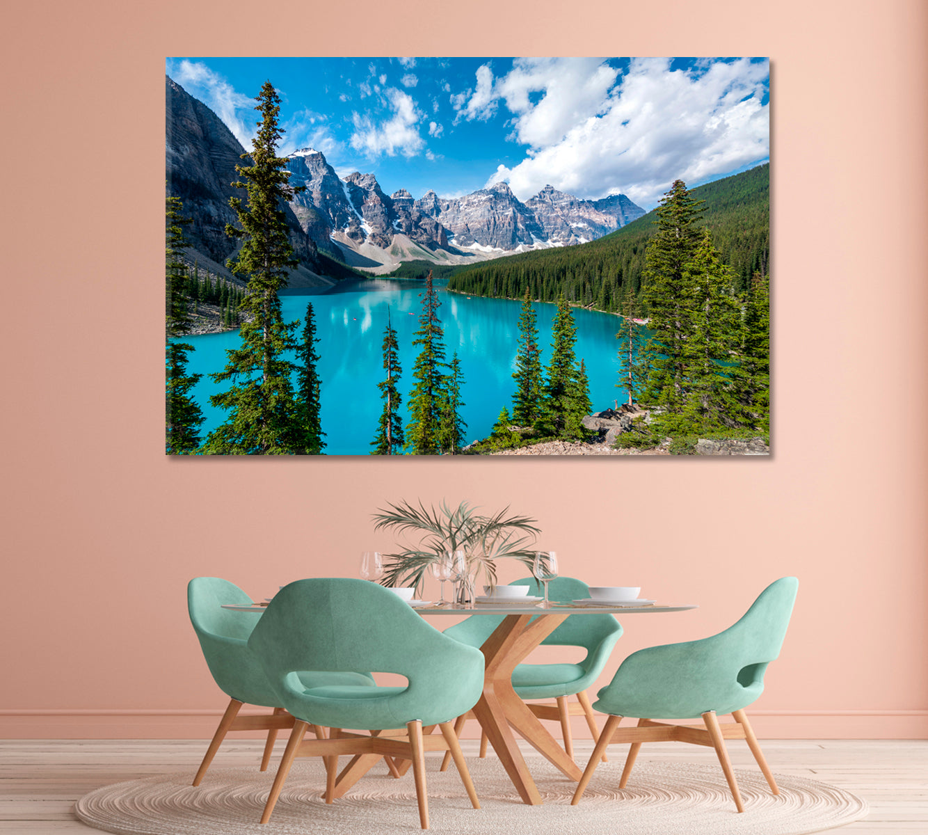 Moraine Lake During Summer in Banff National Park Canada Canvas Print-Canvas Print-CetArt-1 Panel-24x16 inches-CetArt