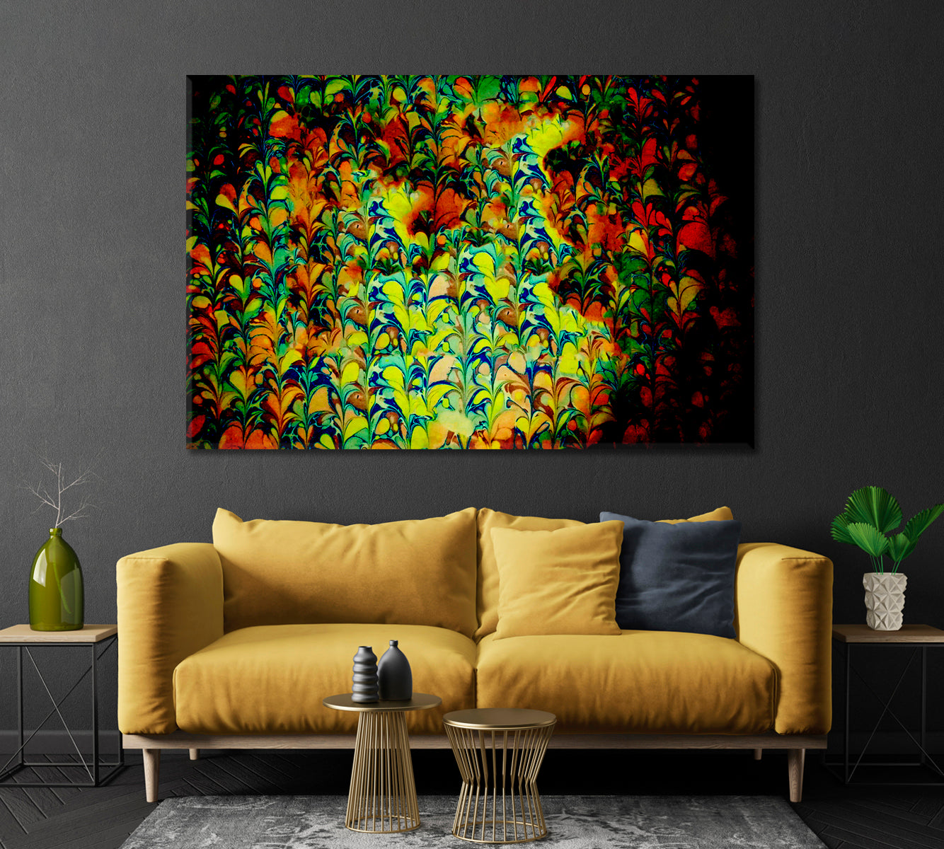 Creative EBRU Art Canvas Print-Canvas Print-CetArt-1 Panel-24x16 inches-CetArt