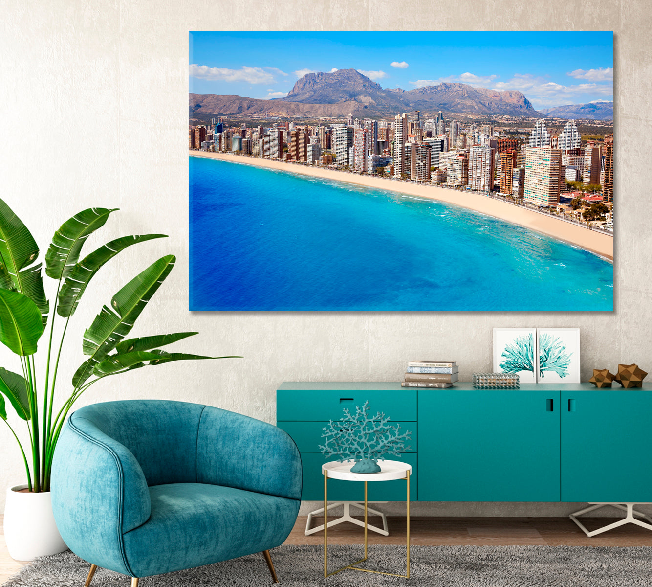 Benidorm Skyscrapers Costa Blanca Spain Canvas Print-Canvas Print-CetArt-1 Panel-24x16 inches-CetArt