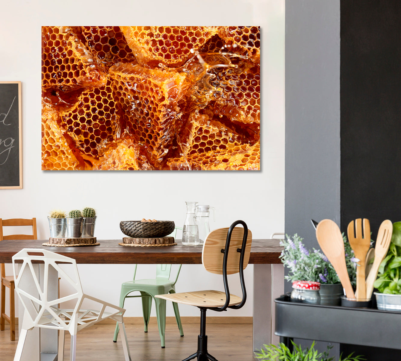 Honeycombs with Honey Canvas Print-Canvas Print-CetArt-1 Panel-24x16 inches-CetArt