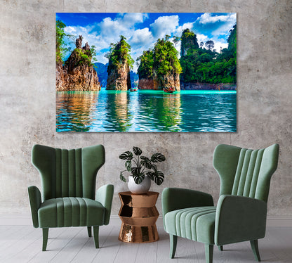 Beautiful Mountains at Khao Sok National Park Thailand Canvas Print-Canvas Print-CetArt-1 Panel-24x16 inches-CetArt