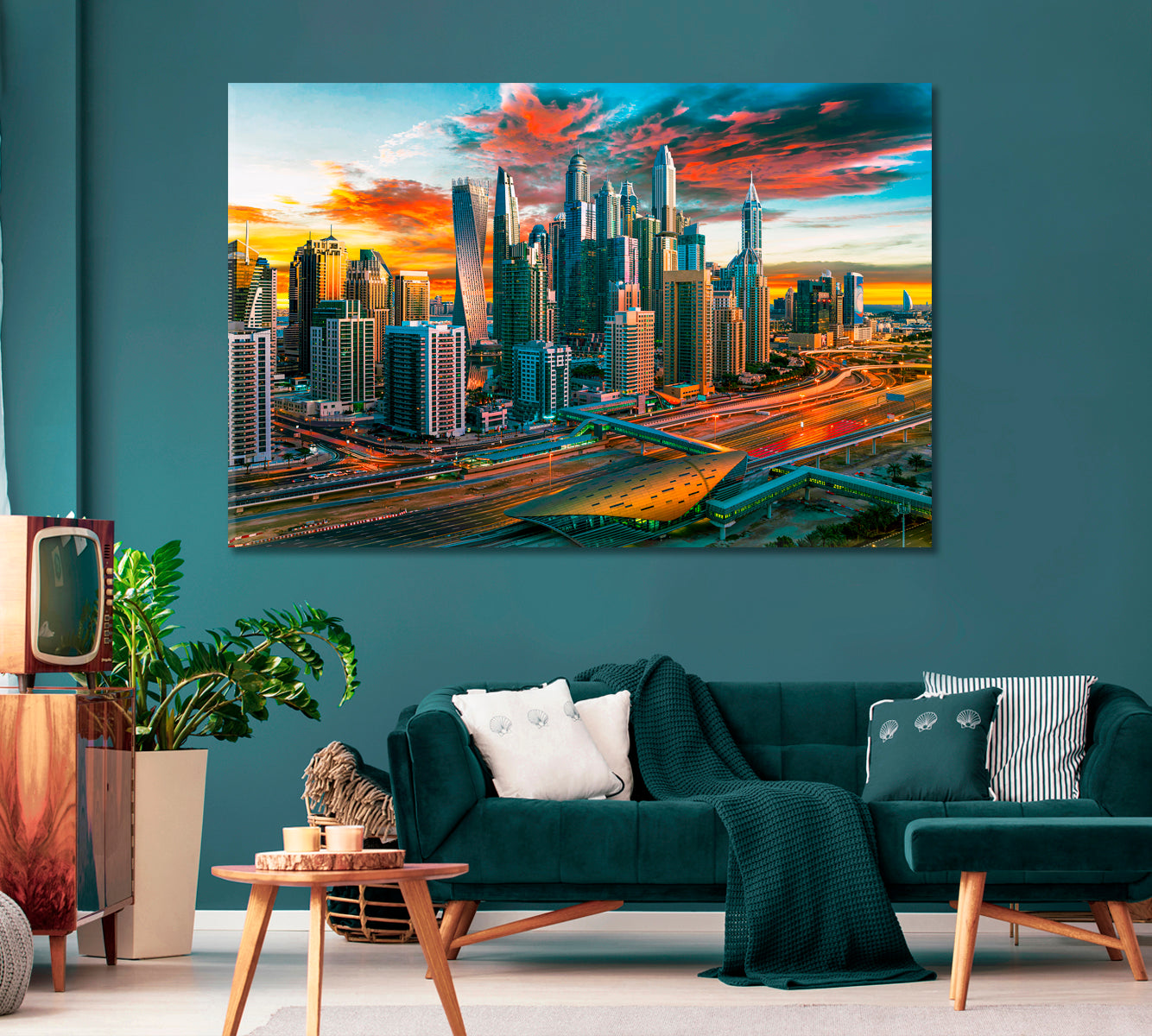 Dubai Marina Cityscape United Arab Emirates Canvas Print-Canvas Print-CetArt-1 Panel-24x16 inches-CetArt