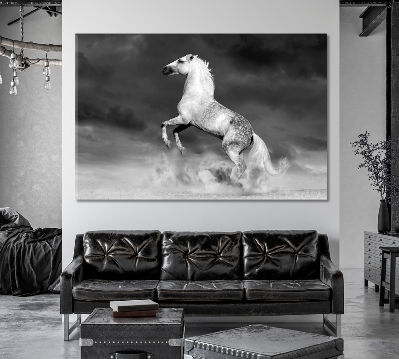 Fabulous White Horse Canvas Print-Canvas Print-CetArt-1 Panel-24x16 inches-CetArt