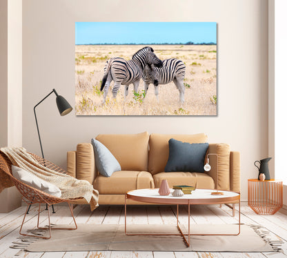 Family of African Zebras Canvas Print-Canvas Print-CetArt-1 Panel-24x16 inches-CetArt